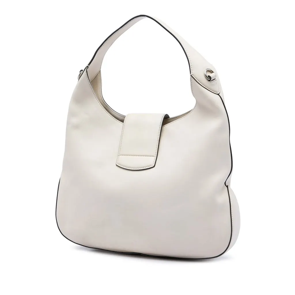 Gucci Calfskin Dionysus Web Satchel White Leather Very good - Back View