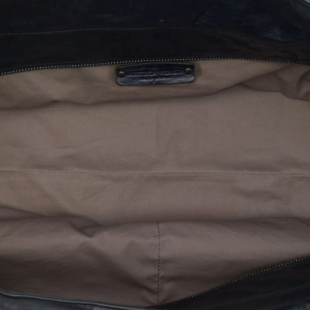 Bottega Veneta Intrecciato Trimmed Nappa Soft Tote Blue Leather Good - Model View