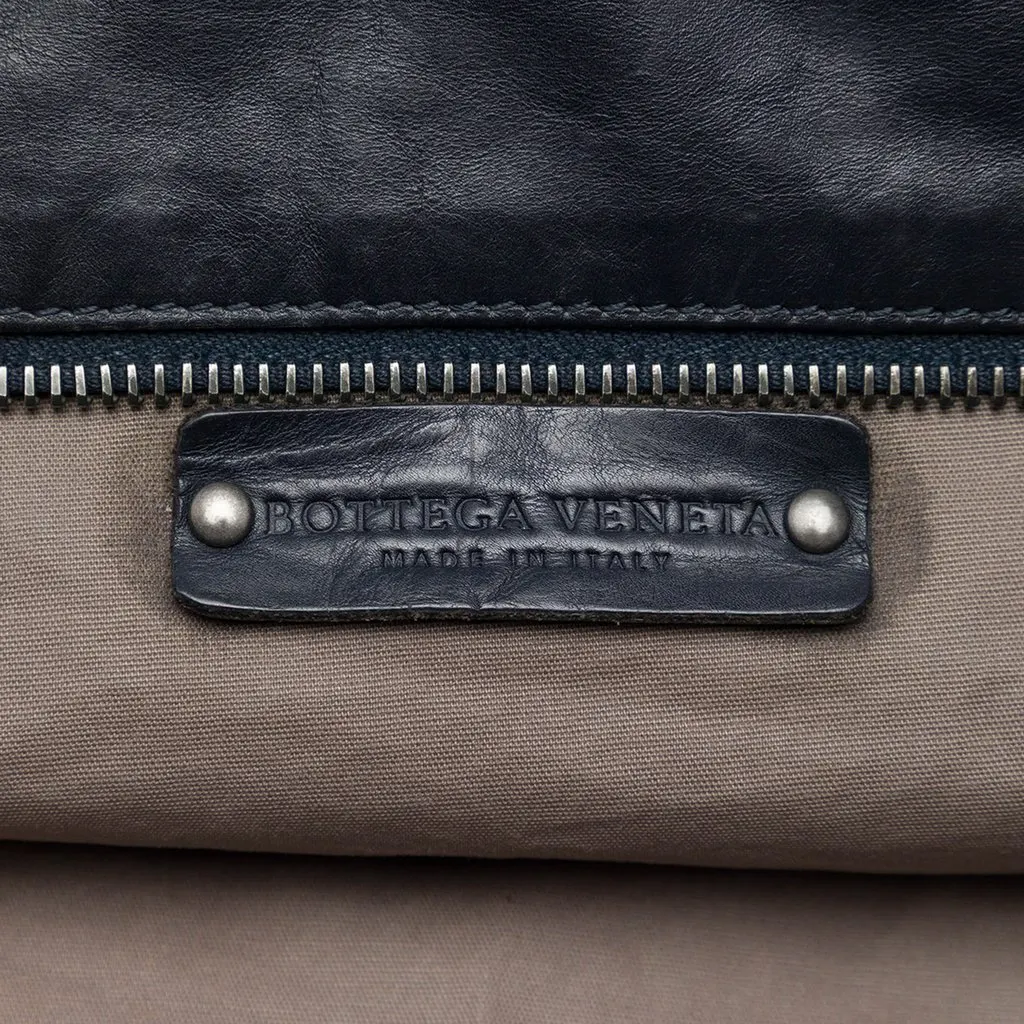 Bottega Veneta Intrecciato Trimmed Nappa Soft Tote Blue Leather Good - Box View