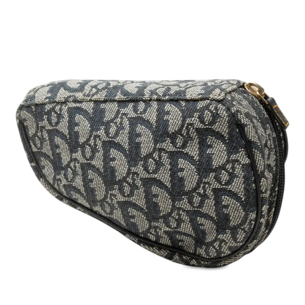 Dior Diorissimo Canvas Saddle Pouch Blue Canvas Very good - Back View