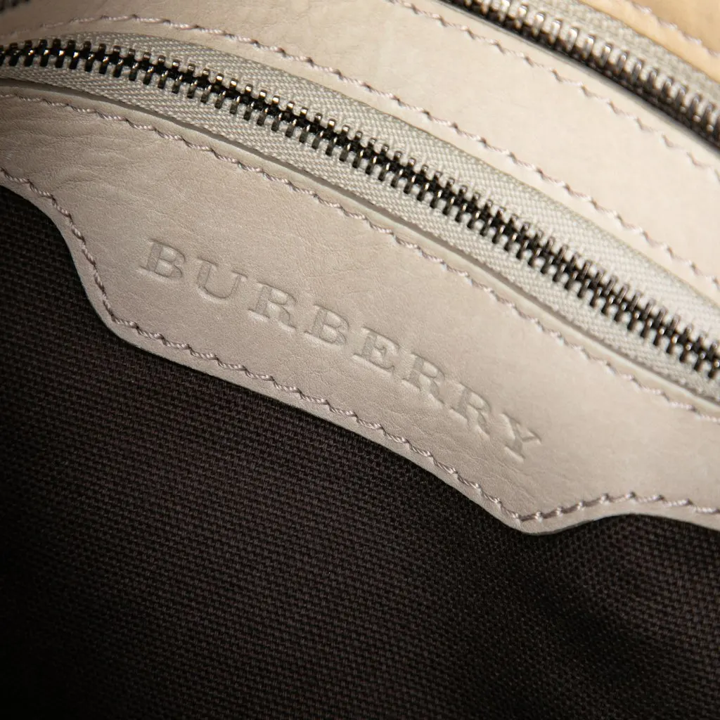 Burberry Smoke Check Coated Canvas Brooklyn Hobo Grey Very good - Box View
