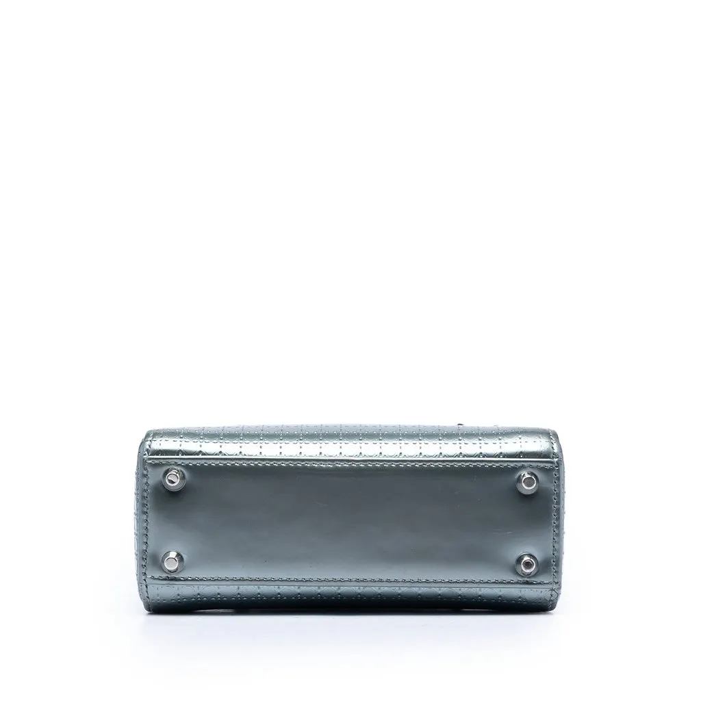 Dior Mini Metallic Patent Microcannage Lady Dior Blue Leather Very good - Inside View