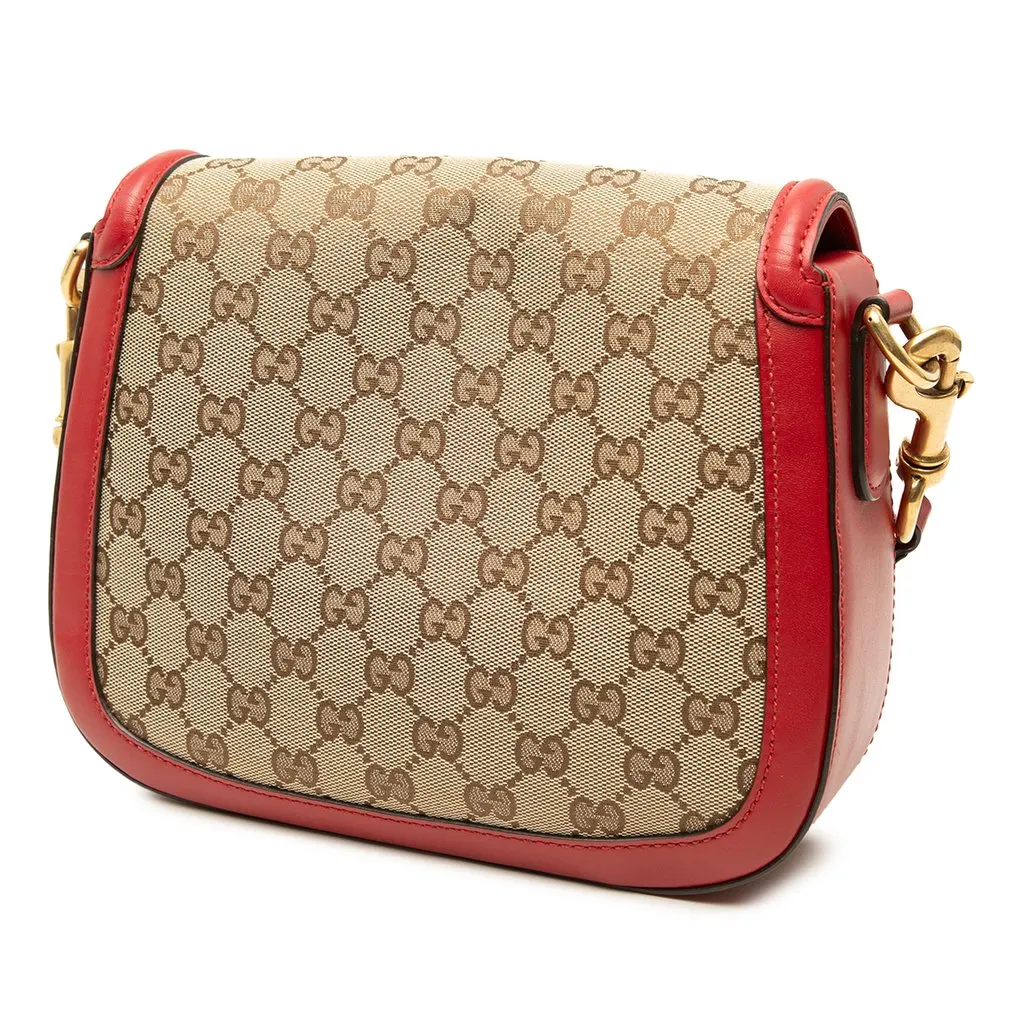 Gucci Medium GG Canvas Lady Web Crossbody Beige Canvas Very good - Back View
