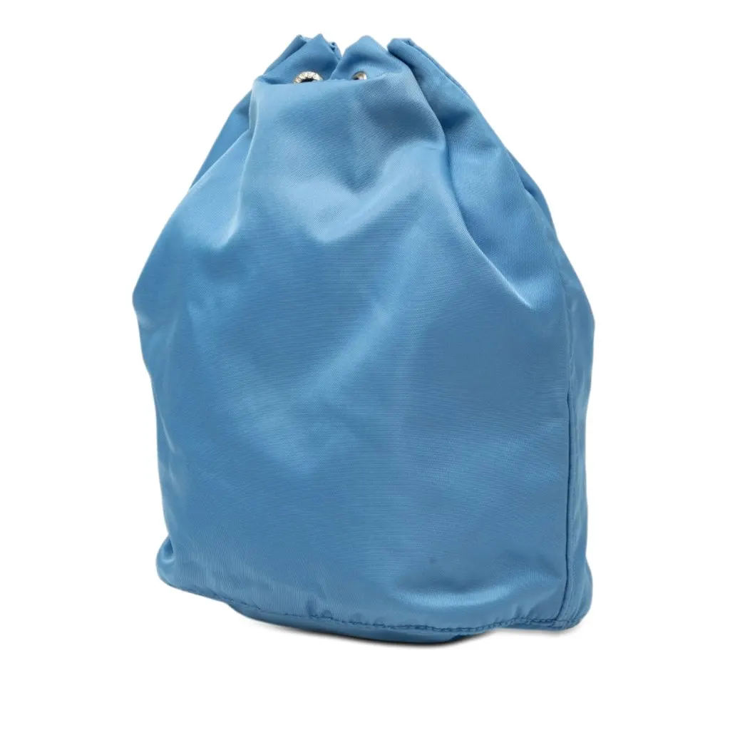 Prada Tessuto Drawstring Pouch Blue Very good - Back View