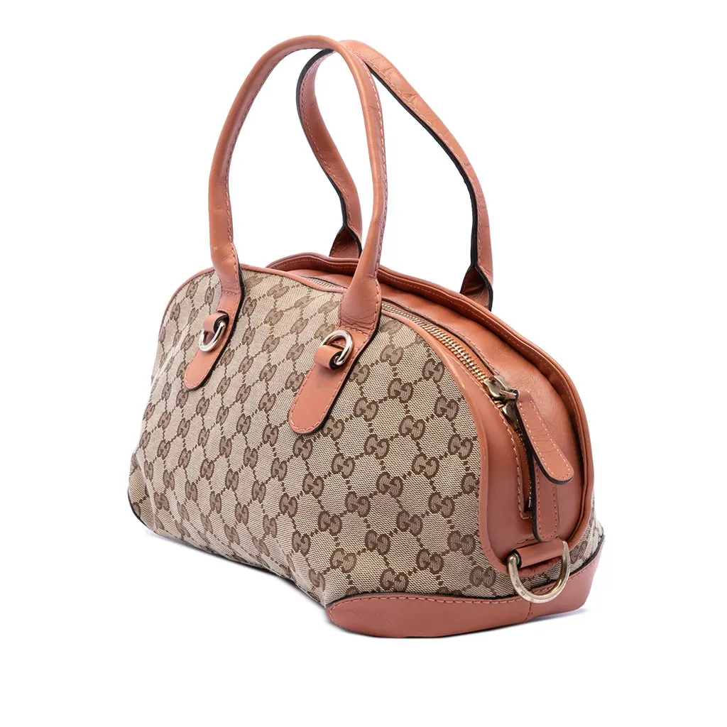 Gucci GG Canvas Heart Bit Satchel Beige Canvas Very good - Back View