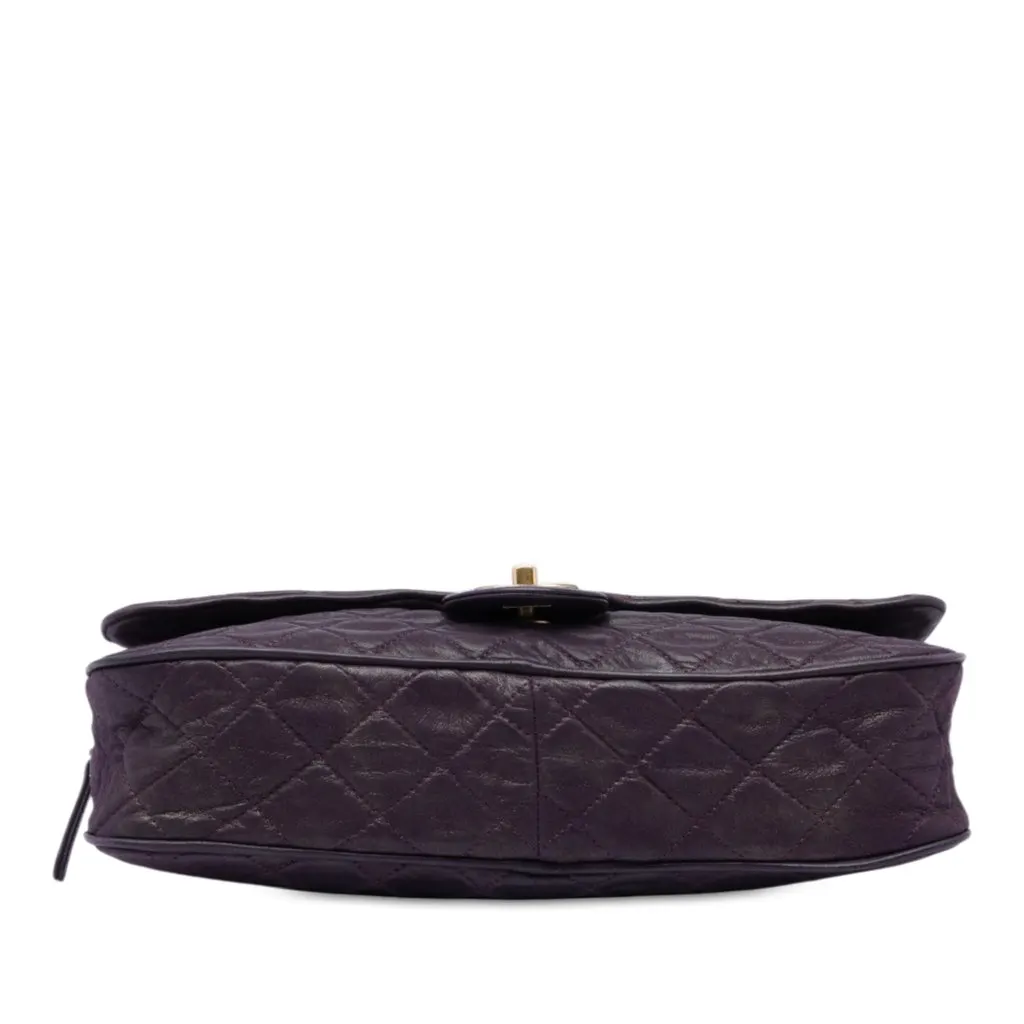Chanel Large Quilted Iridescent Calfskin Shiva Flap Purple Leather Very good - Inside View