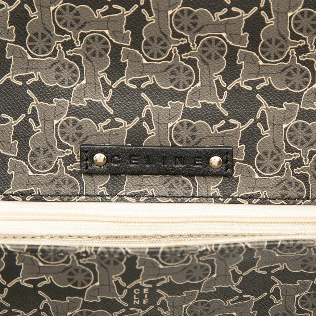 Celine Horse Carriage Coated Canvas Shoulder Bag Black Very good - Box View