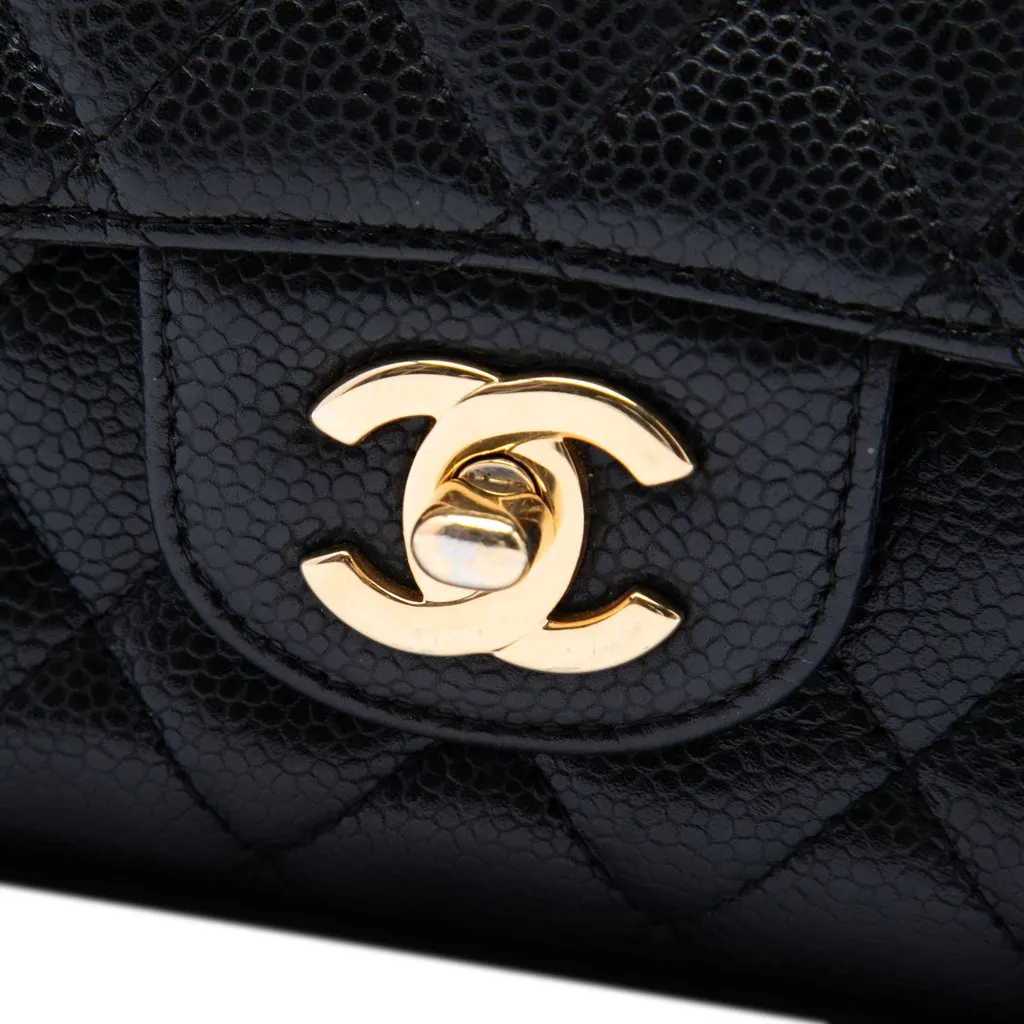 Chanel Medium Classic Caviar Double Flap Black Leather Very good - Box View