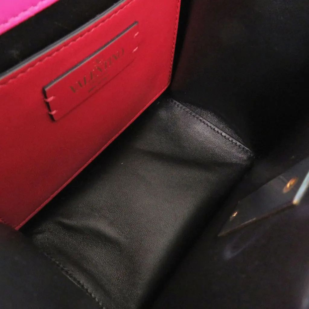 Valentino Mini Smooth Calfskin VSling Crossbody Pink Leather Good - Model View