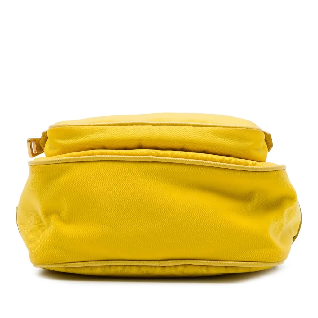 Prada Mini Saffiano Trimmed Tessuto Front Pocket Camera Bag Yellow Polyamide Very good - Inside View