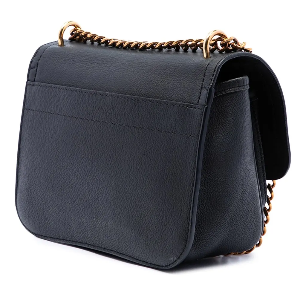 Louis Vuitton Calfskin Lockme Chain Shoulder Bag Black Leather Very good - Back View