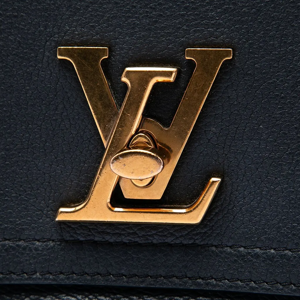 Louis Vuitton Calfskin Lockme Chain Shoulder Bag Black Leather Very good - Box View