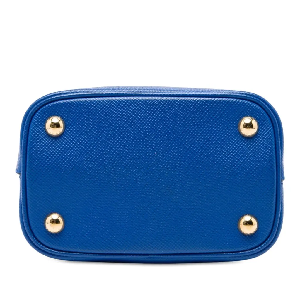 Prada Small Saffiano Cuir Panier Satchel Blue Leather Very good - Inside View