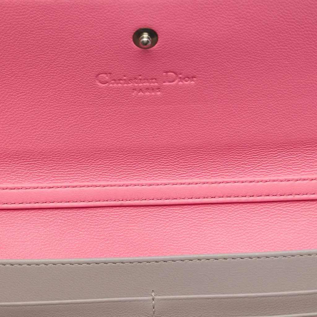 Dior Bicolor Lambskin and Patent Cannage Lady Dior Wallet On Chain MultiColor Leather Very good - Box View
