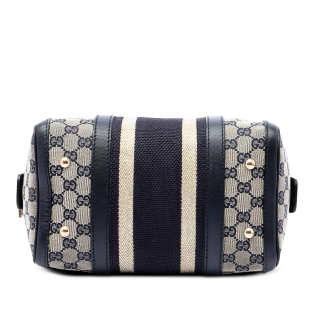 Gucci Small GG Canvas Web Joy Boston Bag Beige Very good - Inside View