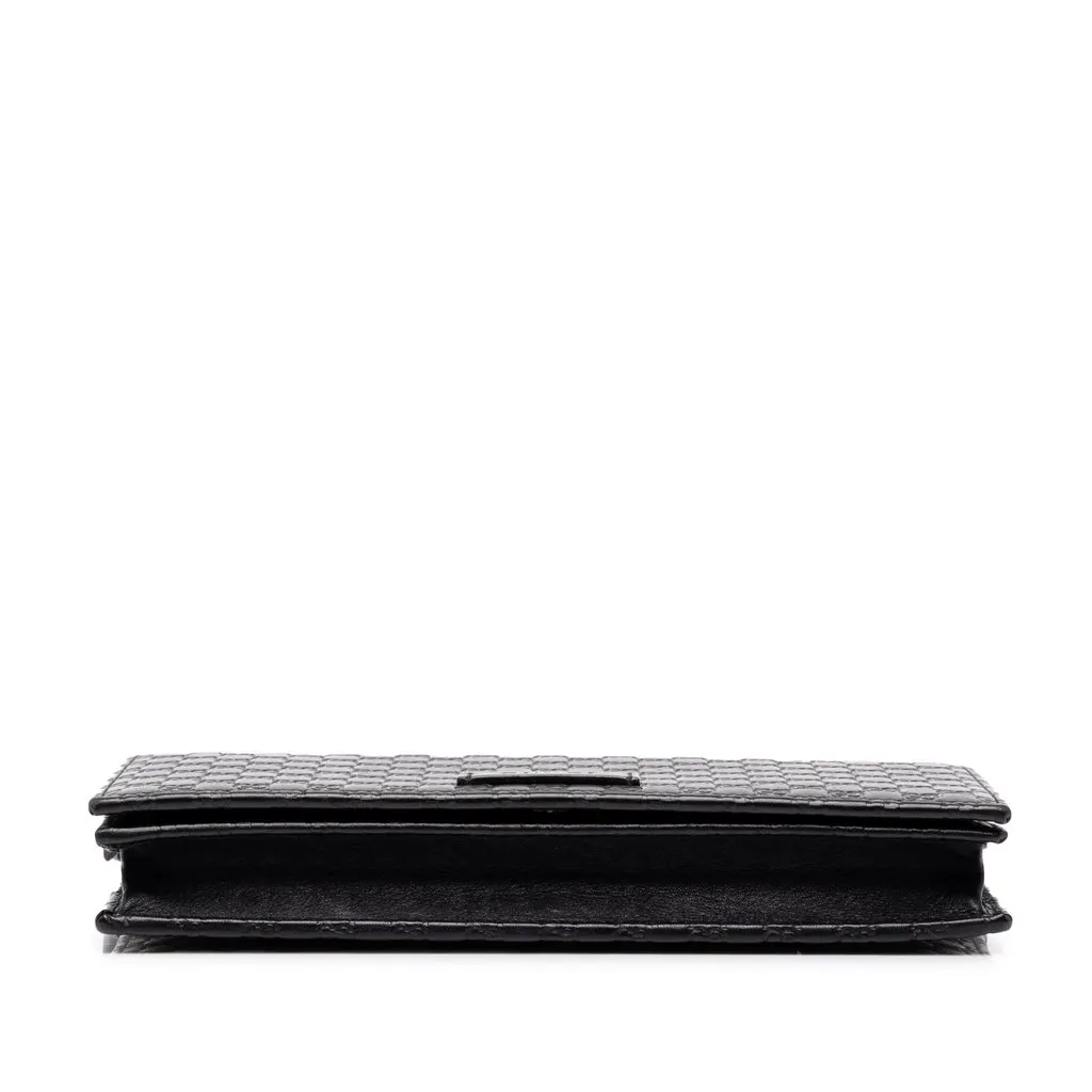 Gucci Microguccissima Wallet on Strap Black Leather Good - Inside View