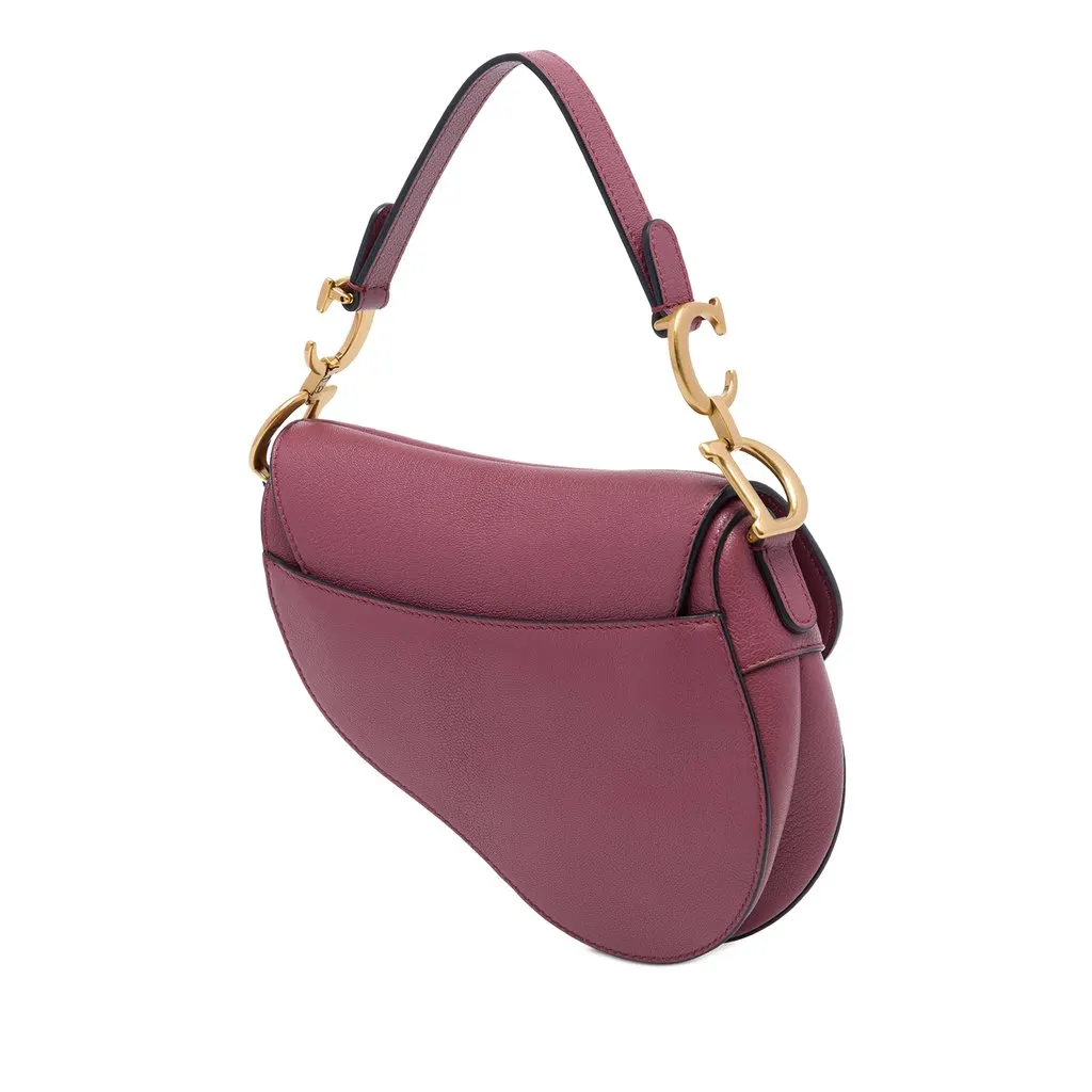 Dior Mini Goatskin Saddle Bag Pink Leather Very good - Back View