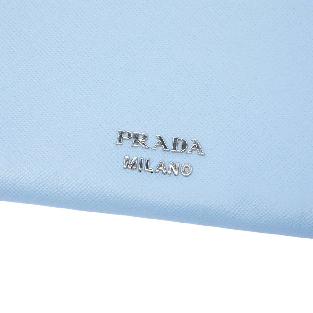 Prada Tricolor Saffiano Clutch Blue Leather Very good - Box View
