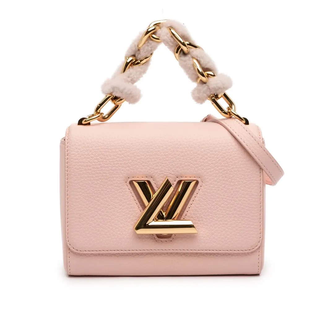 Louis Vuitton Taurillon Shearling Braided Handle Twist PM Pink Leather Very good - Front View