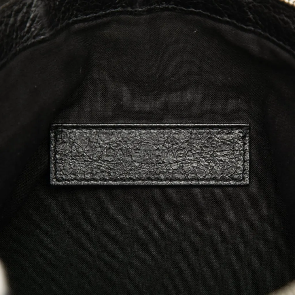 Balenciaga Lambskin Motocross Classic Clip Clutch M Black Leather Good - Box View