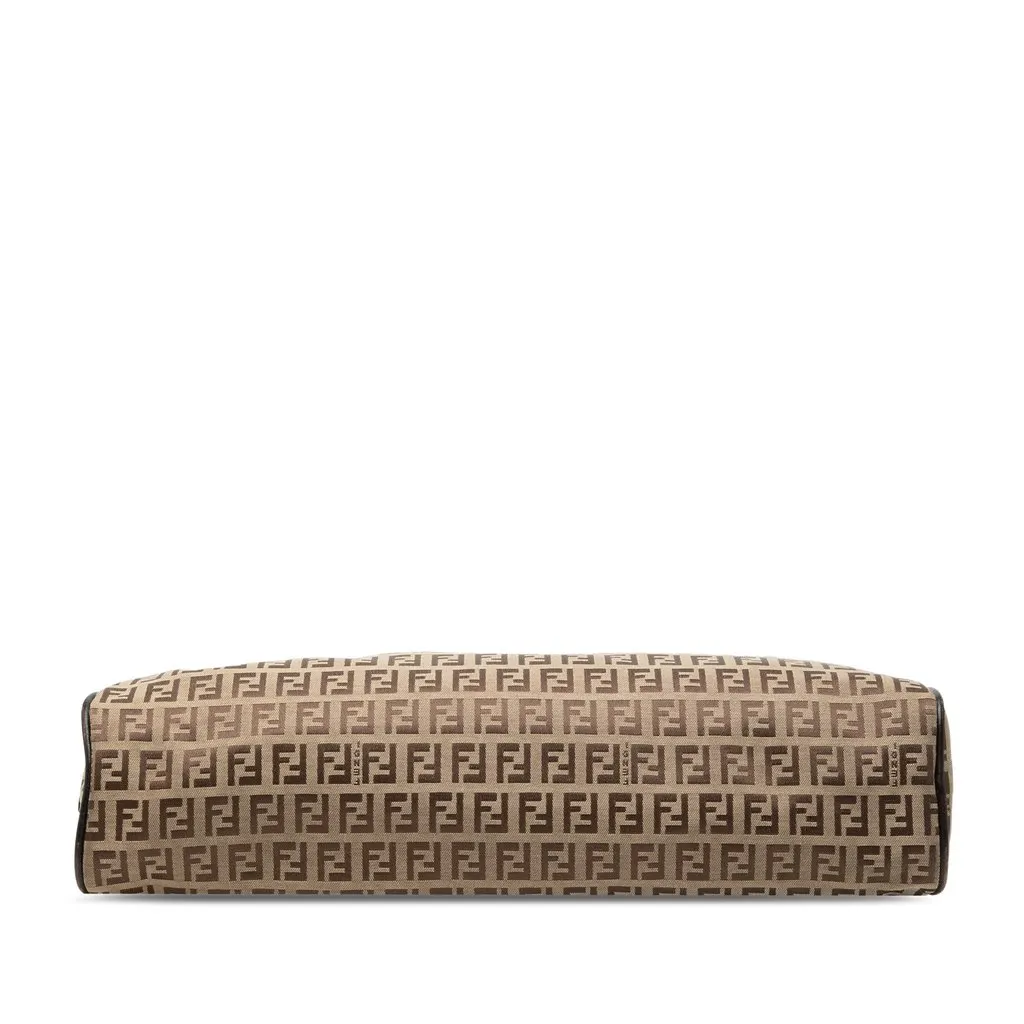 Fendi Zucchino Canvas Handbag Beige Good - Inside View