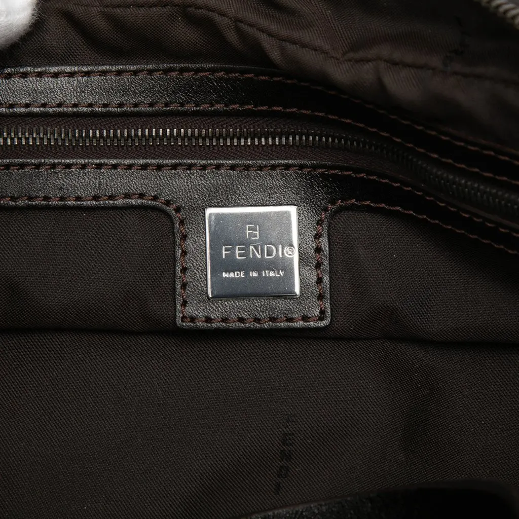 Fendi Zucchino Canvas Handbag Beige Good - Box View