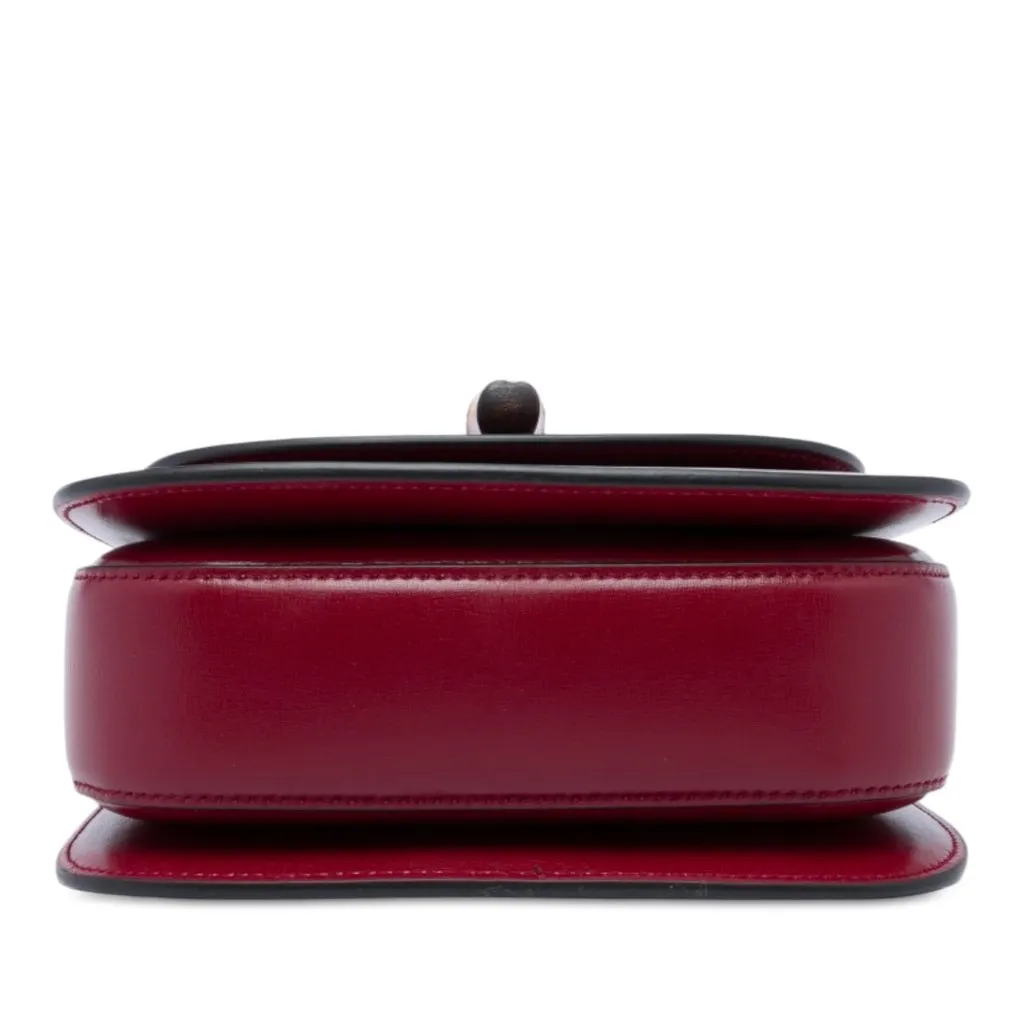 Gucci Mini Calfskin Web 1947 Bamboo Top Handle Bag Red Leather Very good - Inside View