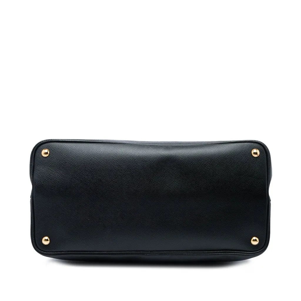 Prada Large Saffiano Cuir Double Satchel Black Leather Very good - Inside View