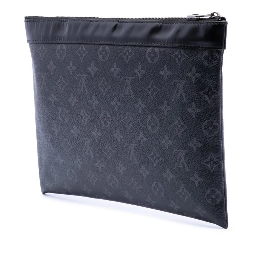 Louis Vuitton Monogram Eclipse Discovery Pochette GM Black Very good - Back View
