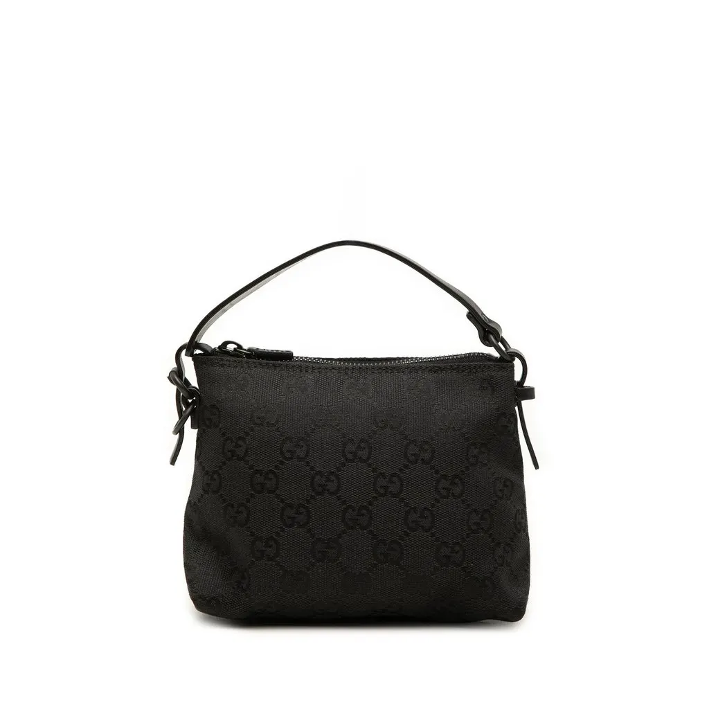 Gucci GG Canvas Handbag Black Canvas Very good - Front View