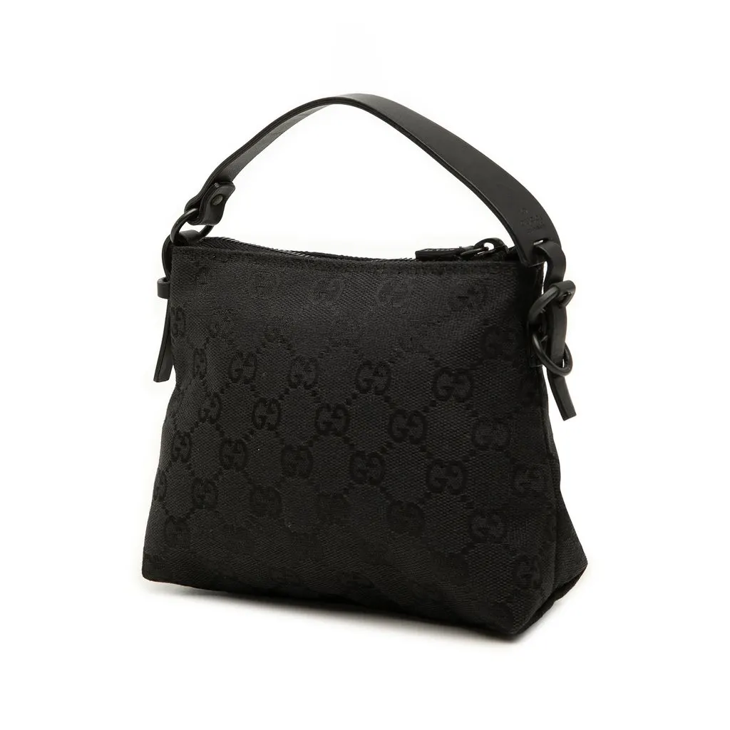 Gucci GG Canvas Handbag Black Canvas Very good - Back View