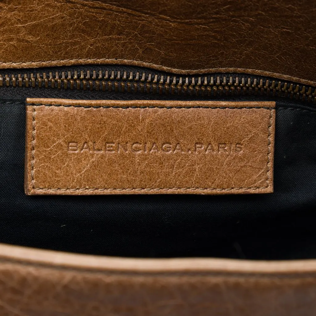 Balenciaga Lambskin Motocross Classic Folk Messenger Bag Brown Leather Very good - Box View
