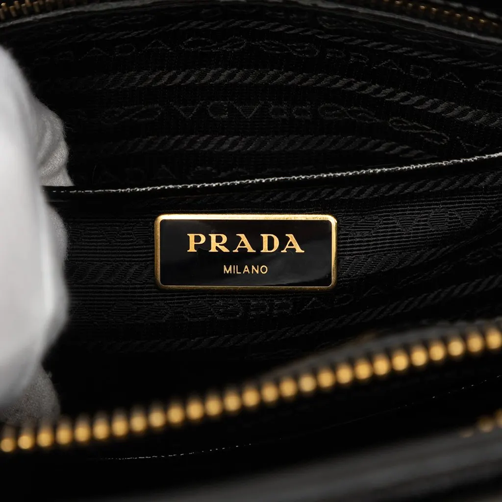 Prada Medium Saffiano Vernice Parabole Tote Black Leather Very good - Box View