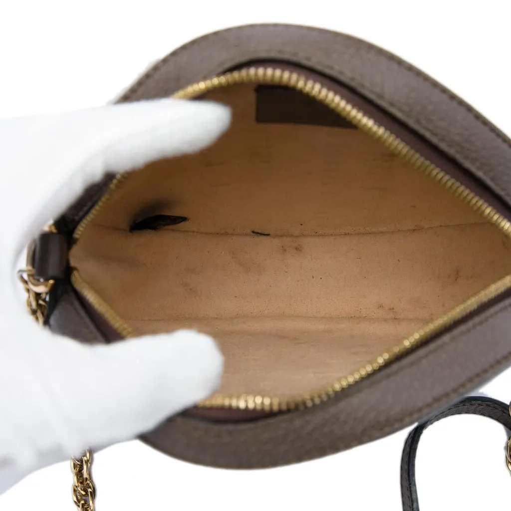 Gucci Mini GG Supreme Web Ophidia Round Crossbody Beige Very good - Model View