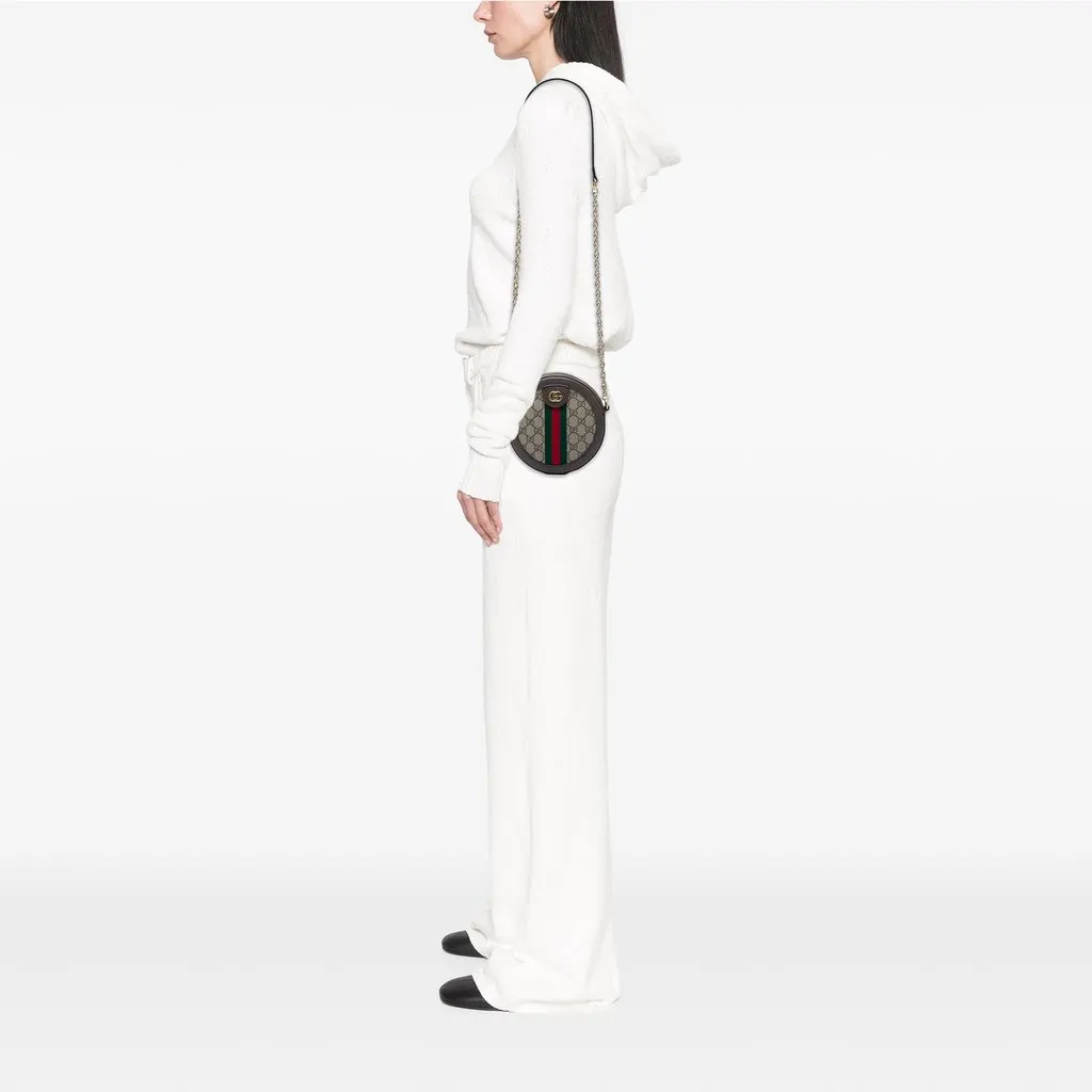 Gucci Mini GG Supreme Web Ophidia Round Crossbody Beige Very good - Box View
