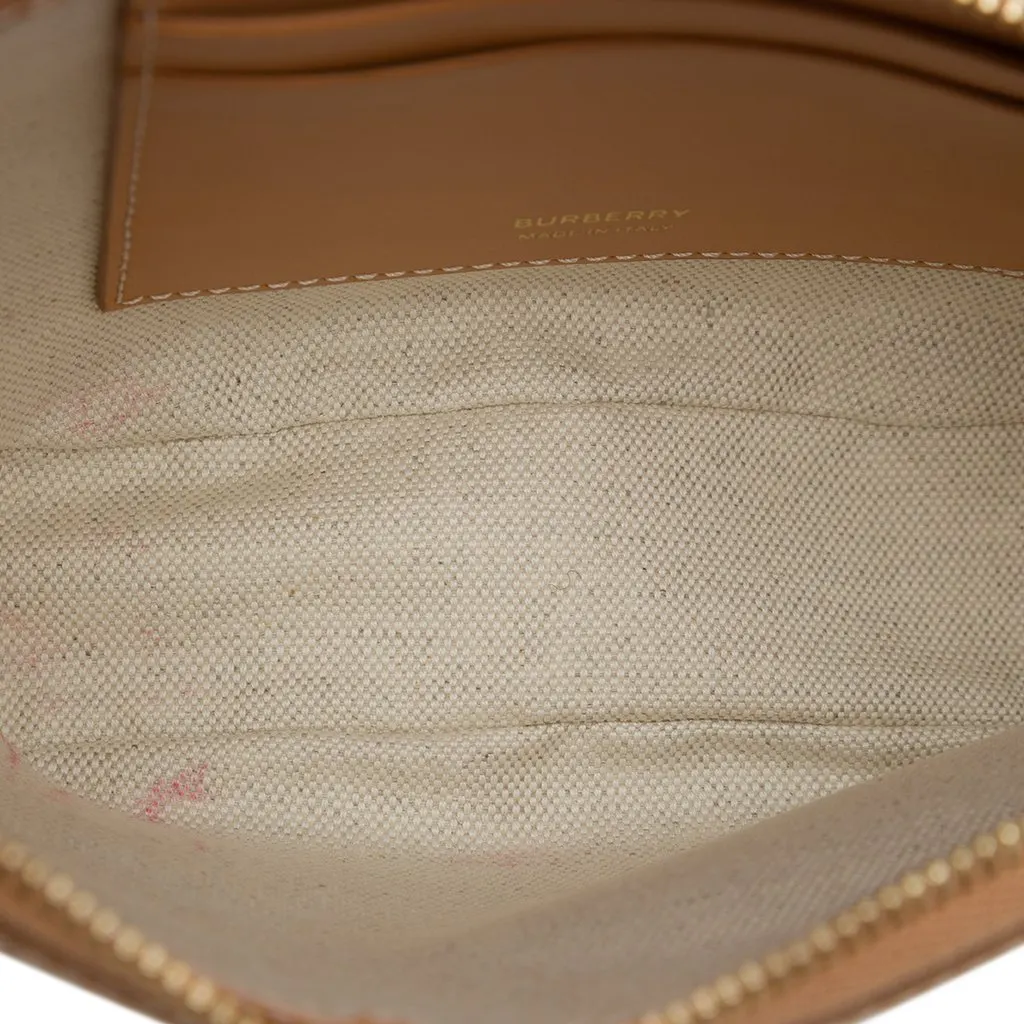 Burberry Mini Embossed Logo Canvas Olympia Shoulder Bag Brown Canvas Very good - Model View