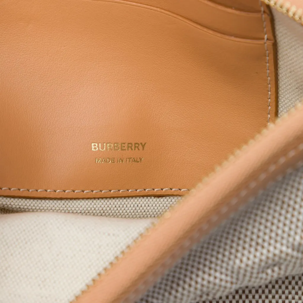Burberry Mini Embossed Logo Canvas Olympia Shoulder Bag Brown Canvas Very good - Box View