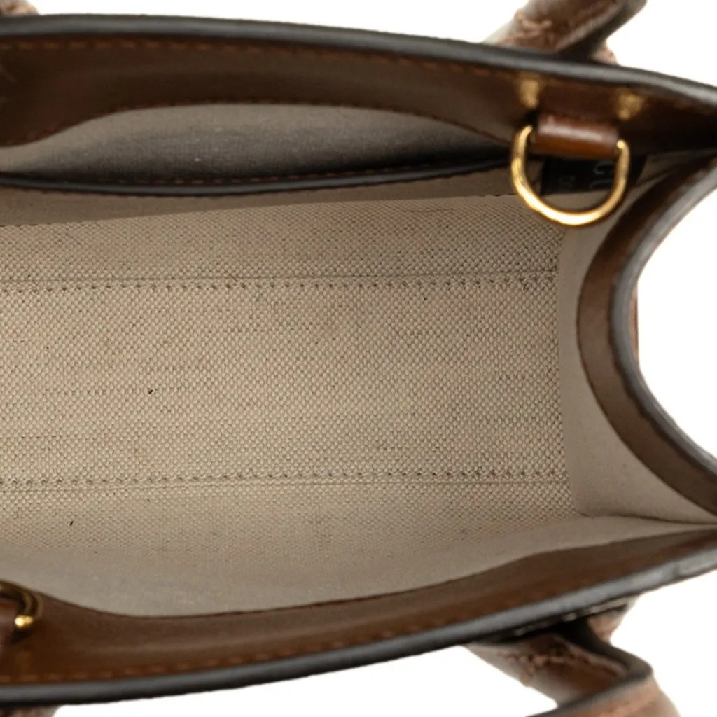 Gucci Mini GG Supreme Interlocking G Satchel Beige Canvas Very good - Model View