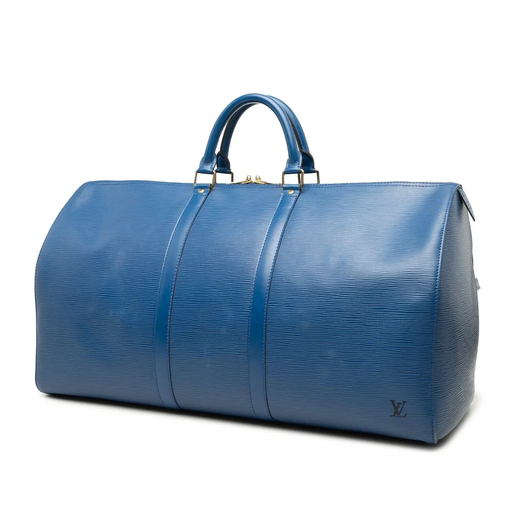Louis Vuitton Epi Keepall 55 Blue Leather Very good - Back View