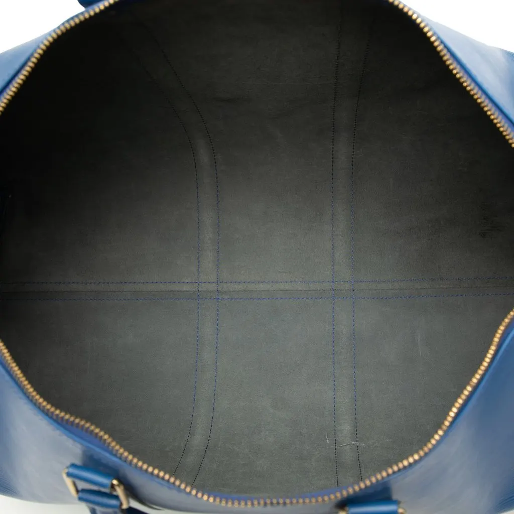 Louis Vuitton Epi Keepall 55 Blue Leather Very good - Model View