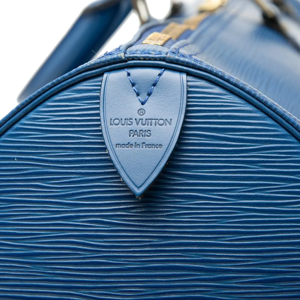 Louis Vuitton Epi Keepall 55 Blue Leather Very good - Box View