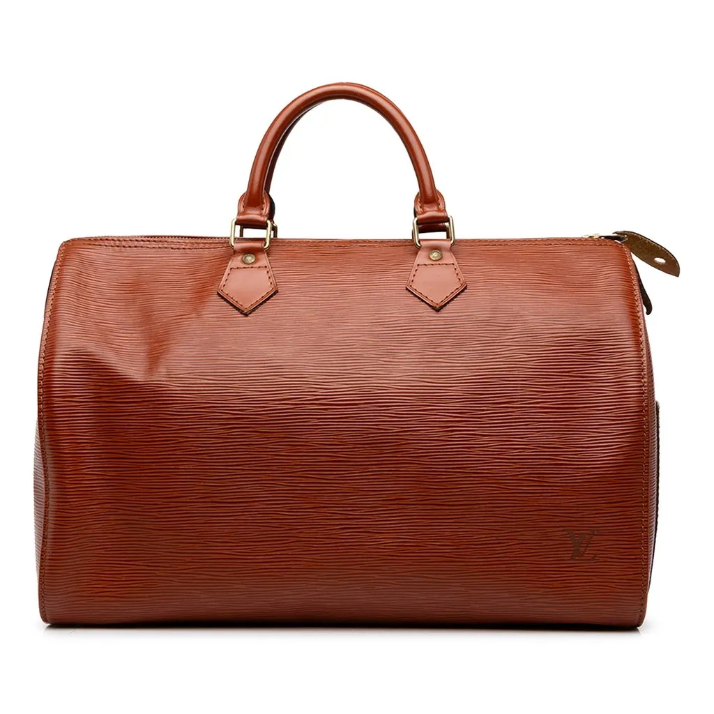 Louis Vuitton Epi Speedy 35 Brown Leather Good - Front View