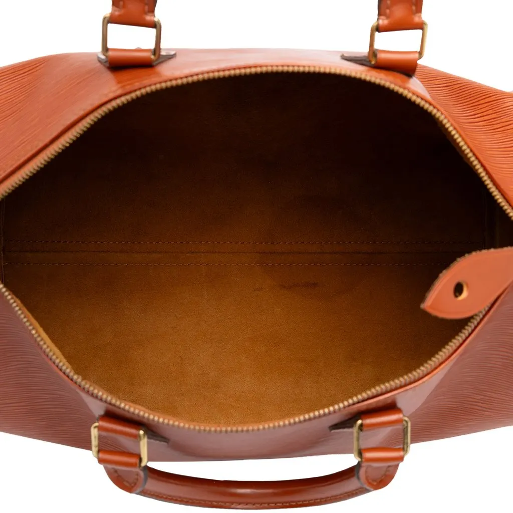 Louis Vuitton Epi Speedy 35 Brown Leather Good - Model View