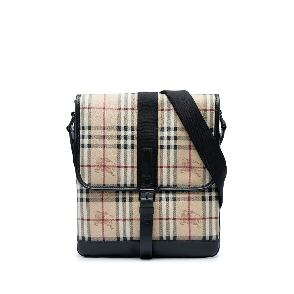 Burberry Haymarket Check Coated قماش حقيبة كروس