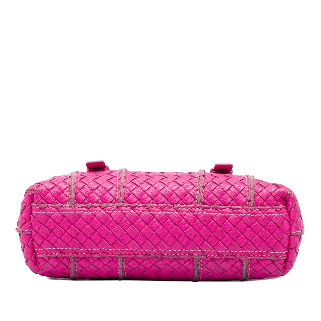 Bottega Veneta Intrecciato Vivo Cervo Satchel Pink Leather Good - Inside View
