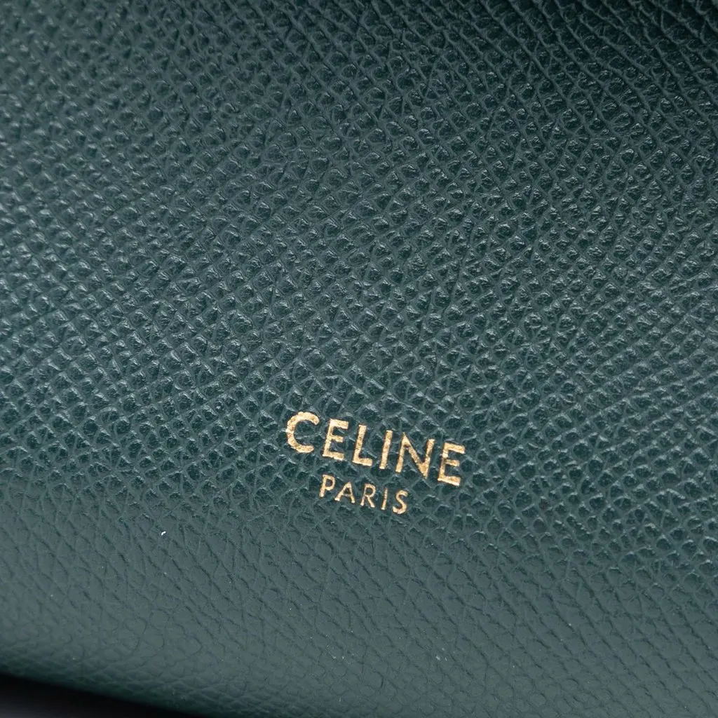 Celine Pico Grained Calfskin Belt Bag Green Leather Very good - Box View