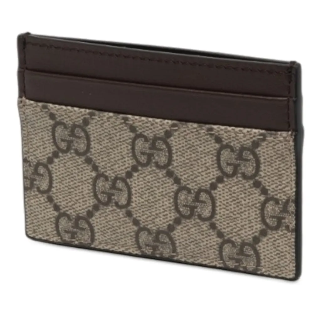 Gucci GG Supreme Card Holder Beige Canvas Never worn - Back View