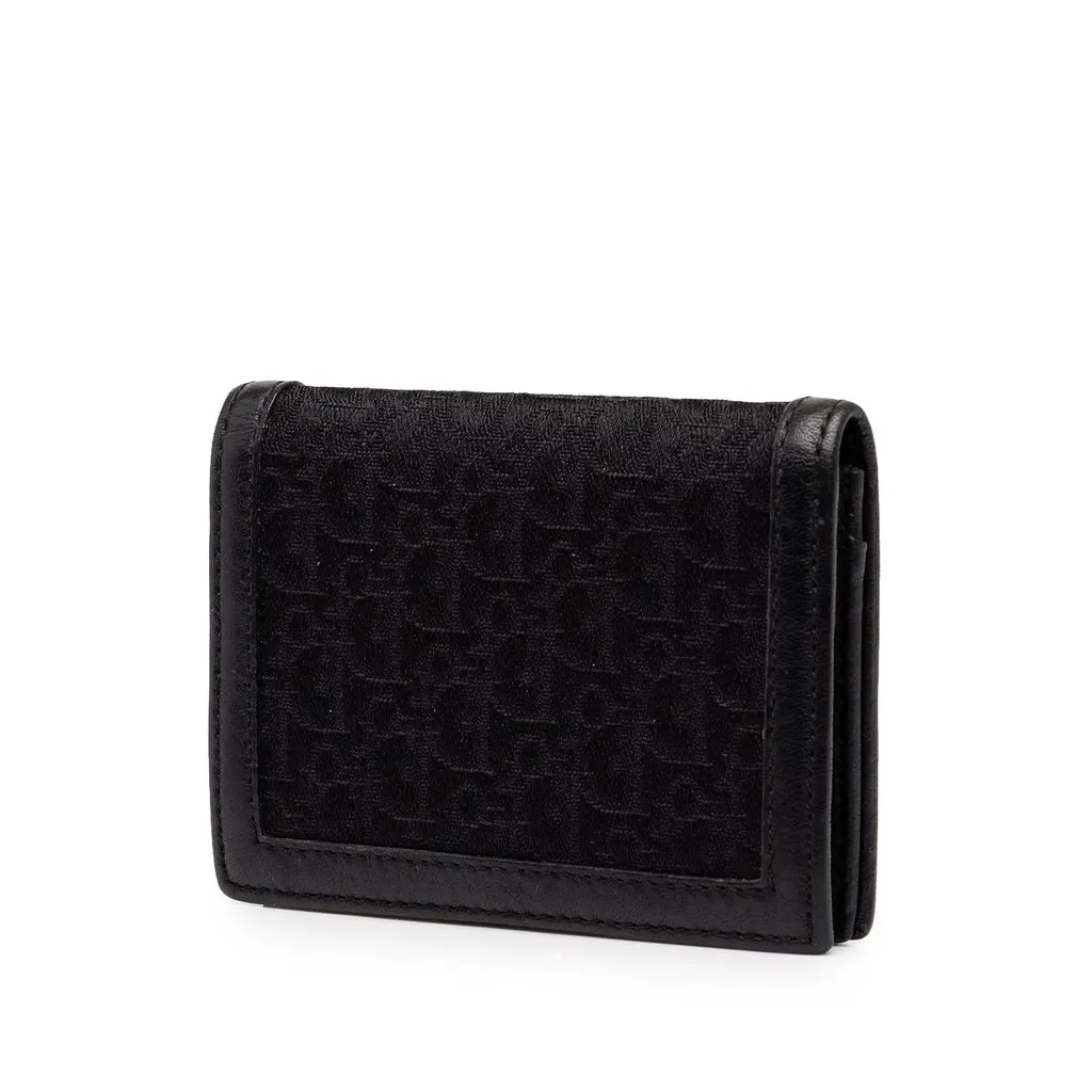 Dior Diorissimo Trotter Canvas Street Chic Small Wallet Black Canvas Good - Back View