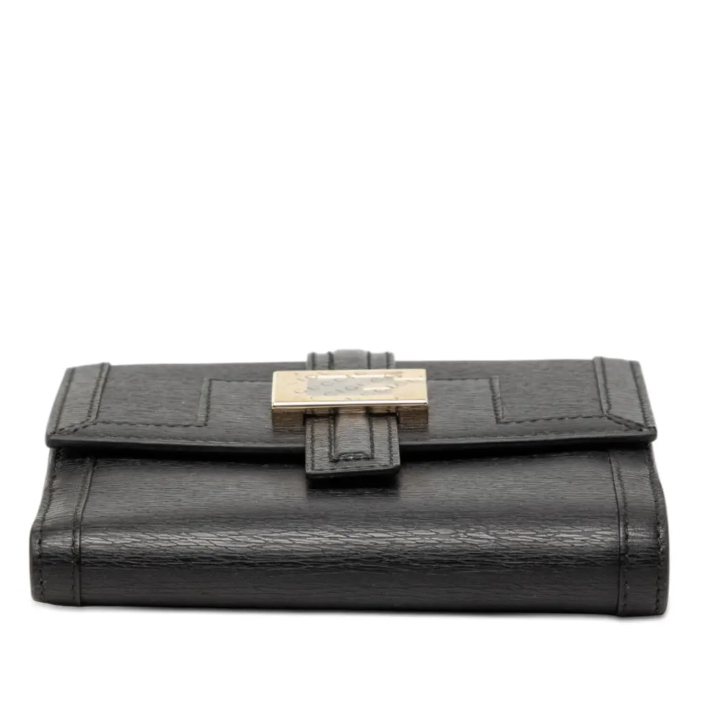 Gucci Textured Calfskin G Square Logo Bifold Wallet Black Leather Very good - Inside View