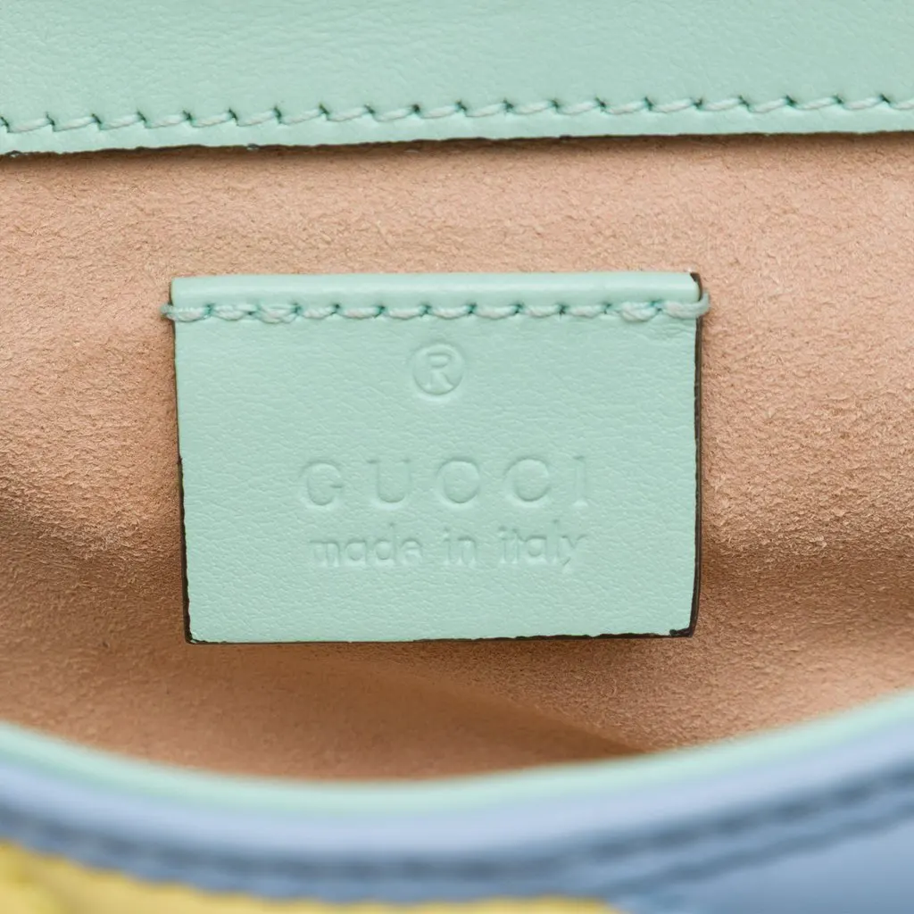 Gucci Mini GG Marmont Matelasse Diagonal Calfskin Flap Crossbody Green Leather Very good - Box View